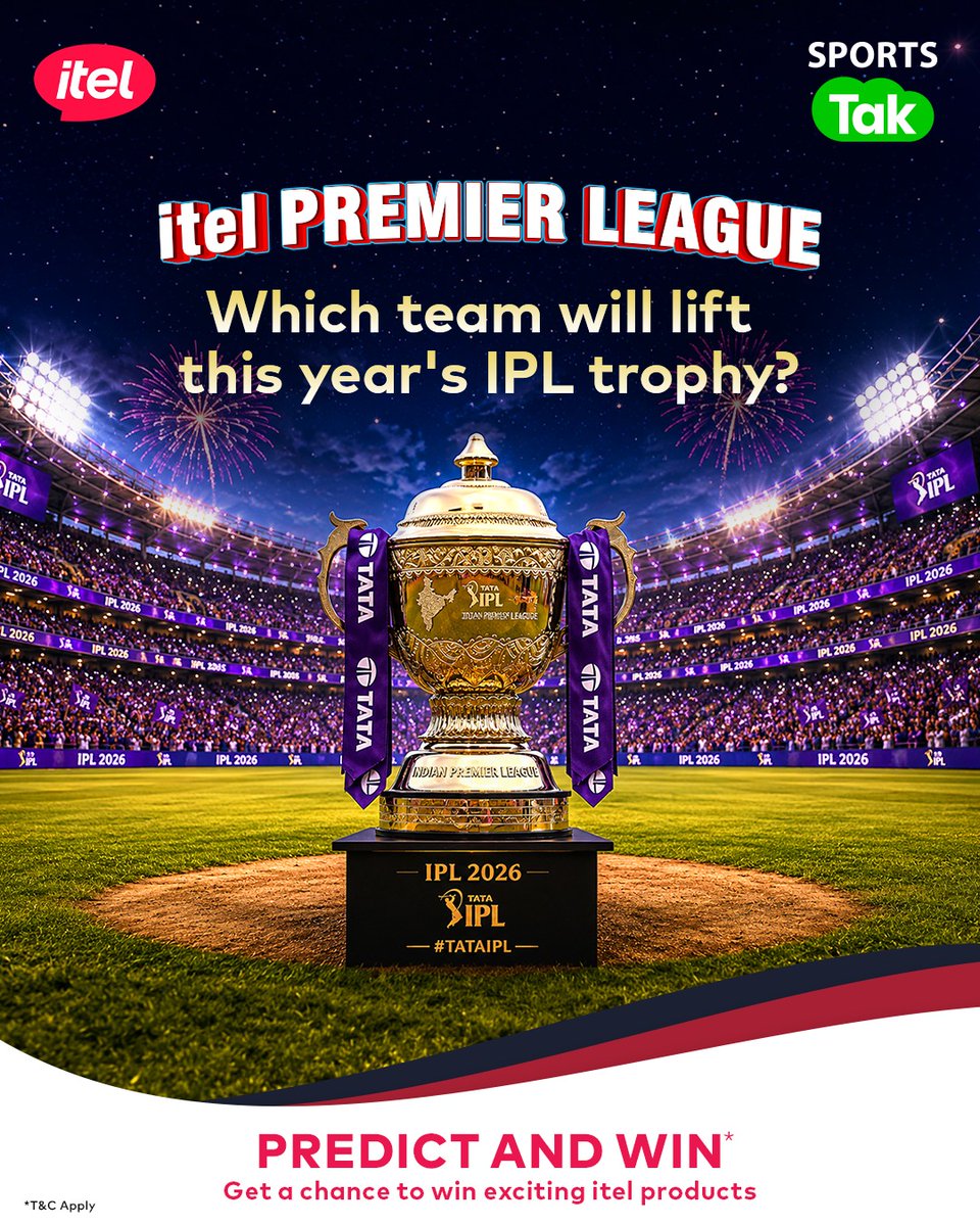 itel_india's tweet photo. Grand Finale.

A champion will be crowned.

Predict who will win the IPL trophy correctly and get a chance to win exciting itel products! 🎊🎉💫

Tag 5 of your friends, like share and follow the page!
 
What are you waiting for?

Participate now!

#itel #itelpremierleague #final #contest #champions