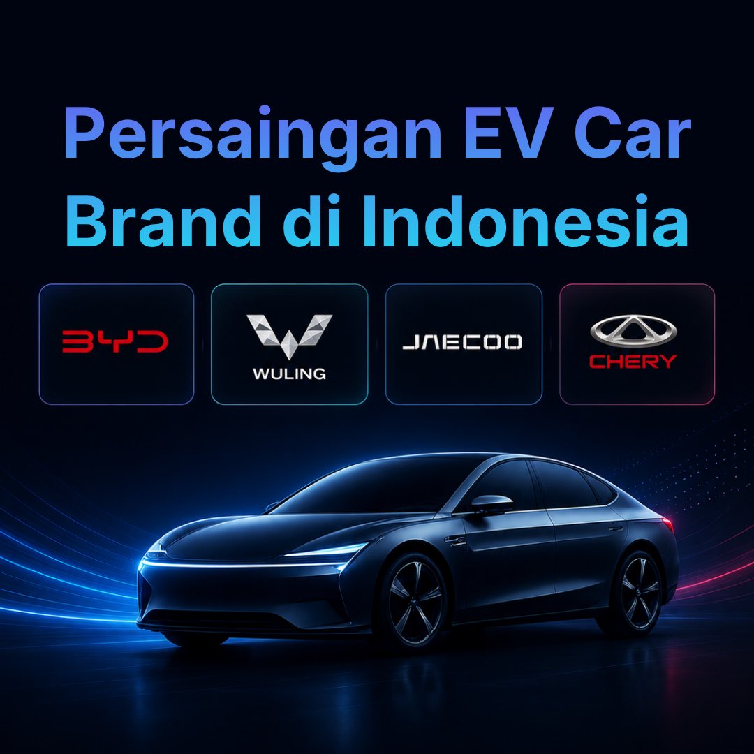 verosight's tweet photo. PERSAINGAN EV BRAND DI INDONESIA

BYD, Wuling, Jaecoo, dan Chery sedang berebut perhatian publik. Tapi dari percakapan netizen, persaingannya tidak berhenti di spesifikasi. Menariknya, publik sedang menimbang harga, risiko, rasa percaya, dan siapa yang paling aman untuk dibeli. https://t.co/wJ1DgQs5Og