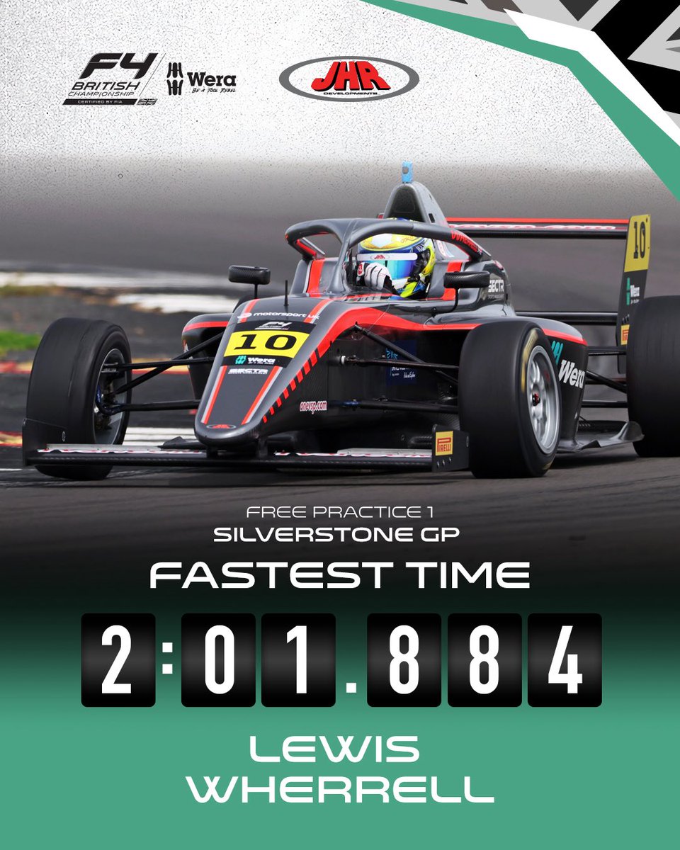 BritishF4's tweet photo. Picking up from where he left off at Snetterton…

Lewis Wherrell tops FP1 here at Silverstone 🤌

#BritishF4 https://t.co/yzoQoJyPFS