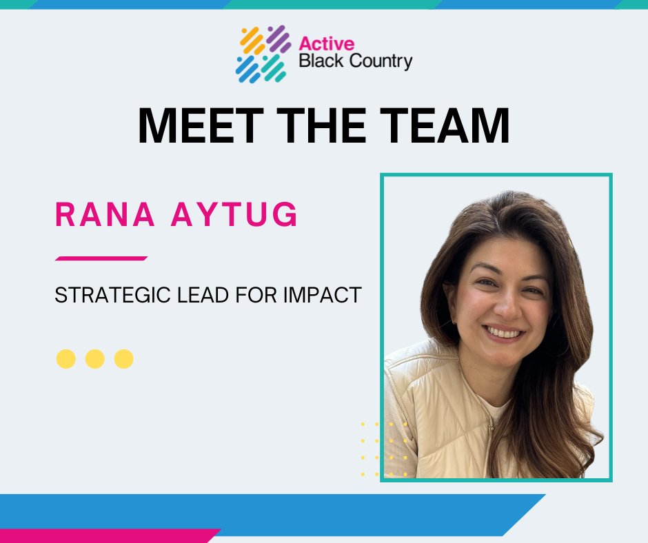 BCbeactive's tweet photo. 👏 Introducing another member of the Active Black Country team, our Strategic Lead for Impact, Rana Aytug.

Rana leads our work using data, insight and lived experience to understand the impact of physical activity across the Black Country.

Read more: https://t.co/ESFlGESn4H https://t.co/nSTVfzCfdA