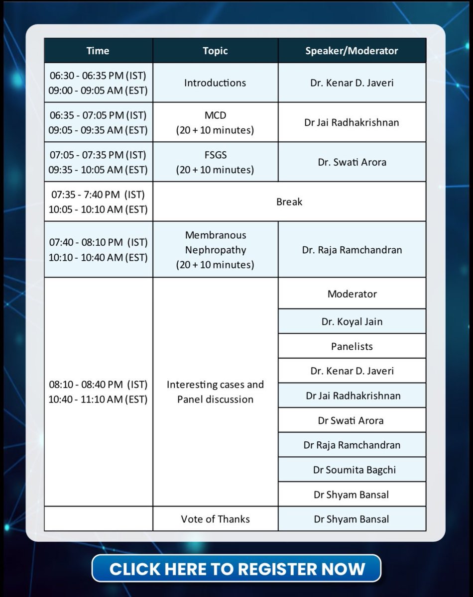 ShreshtaT's tweet photo. 🩺 Podocytopathies in focus! ✨

Looking forward to this power-packed webinar by @isn_india &amp; @ISGDtweets led by global experts: @drshyambansal @kdjhaveri @koyaljainMD @jradnephro @raja_1980 @SwatiAr76730089 

📅 29 May 2026
⏰ 6:30 PM IST

🔗 https://t.co/W58mcrEqDk https://t.co/MaDQDfIrr0