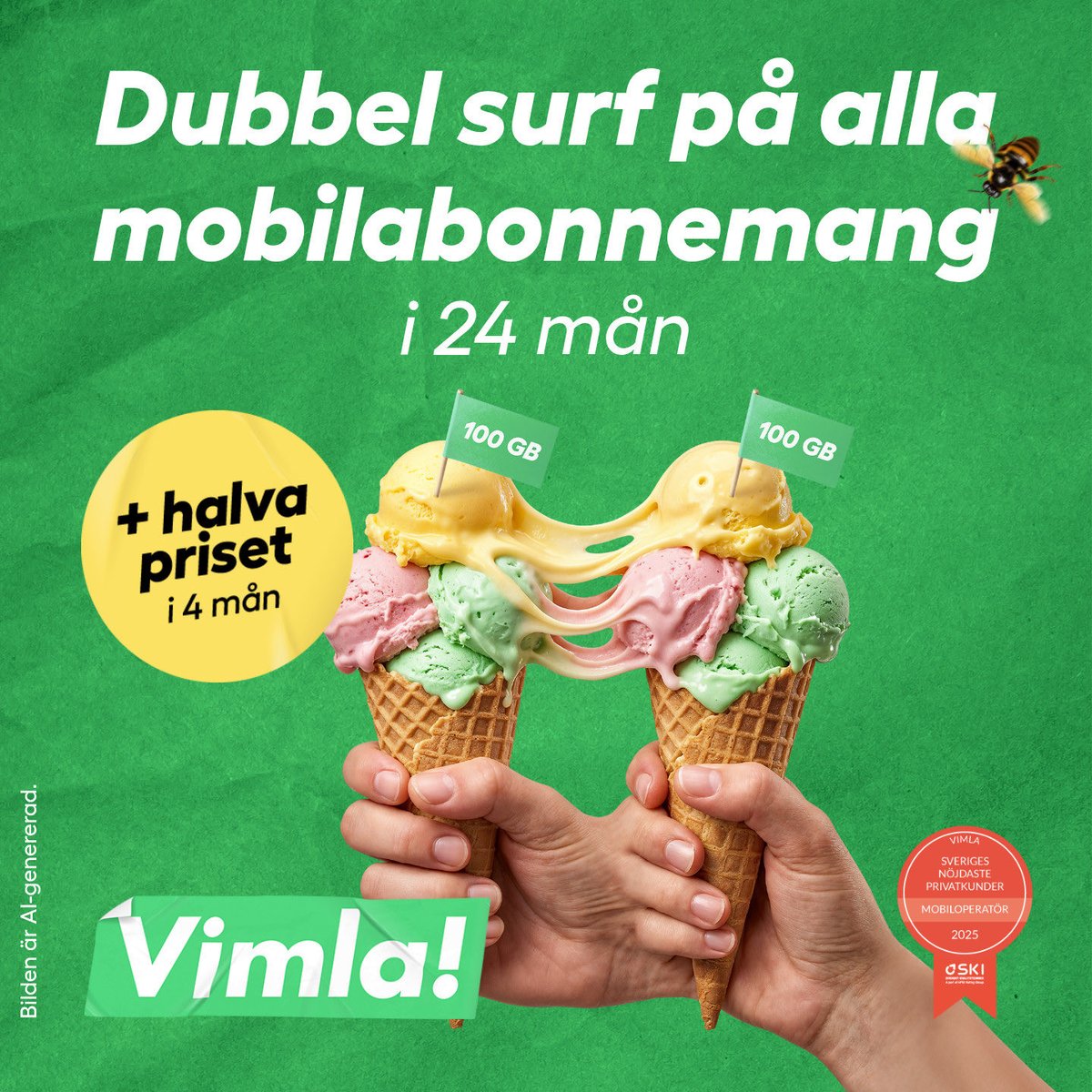 glitchedSE's tweet photo. Surf & schysst deal från @vimla_se 🤩

Under Glitched 2026 får vi internet från Vimla - mobiloperatören med bra vibrationer och Sveriges nöjdaste kunder enligt Svenskt Kvalitetsindex 🌟 

Förutom att hålla er uppkopplade under helgen har Vimla också en schysst deal: Dubbel surf i 24 månader + halva priset i 4 månader 👀