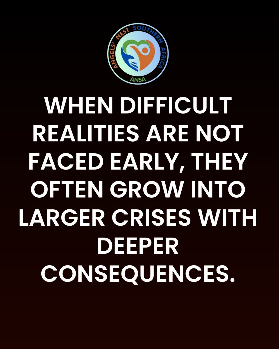 AngelsnestSa's tweet photo. Avoiding difficult realities only delays and deepens crises.
What is not addressed early becomes harder and more costly to fix later.
Prevention is always better than repair.
#Accountability #Leadership #SocialImpact https://t.co/tpZaetoFLt