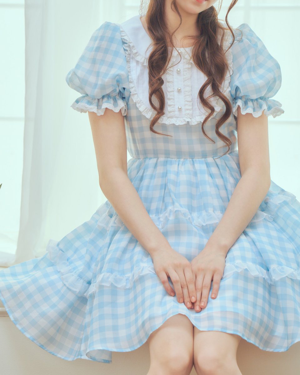 🤍 New Arrival ໒꒱ ⁡ ✓ Milky gingham puff onepiece Color：PINK