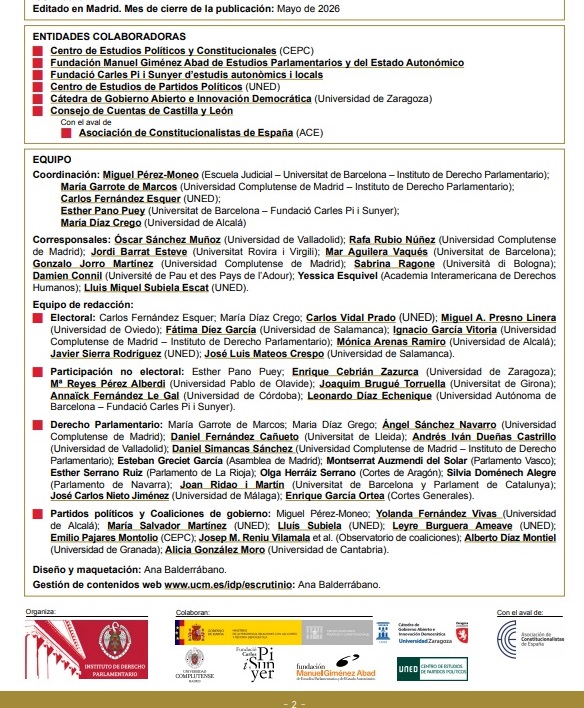 CarlosFEsquer's tweet photo. Ya está disponible el nº 6 de @escrutinio_IDP, editado por @IDP_UCM. Incluye un comentario crítico de Enrique García Ortea a la obra colectiva Propuesta de modernización de la Ley Orgánica del Régimen Electoral General, que coordiné junto a @PresnoLinera.
https://t.co/uDN53yuKZd https://t.co/9xxci9VTj2