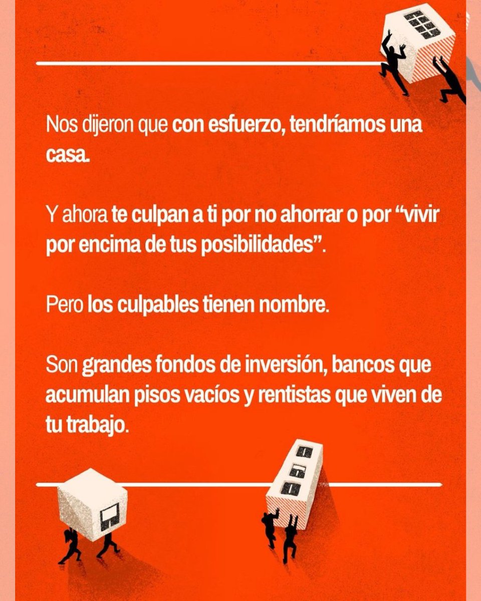 ccoocadiz's tweet photo. 😮‍💨🫵 Nos dijeron que con esfuerzo tendríamos una casa y si no ahorramos es nuestra culpa. La culpa tiene nombre: fondos de inversión, bancos y rentistas. La #vivienda es un #derecho y no un negocio ✊📢 ¡Basta ya! Entra y FIRMA 🏠👇

https://t.co/SSMe5DOK7f https://t.co/Ro1EPWdnLs