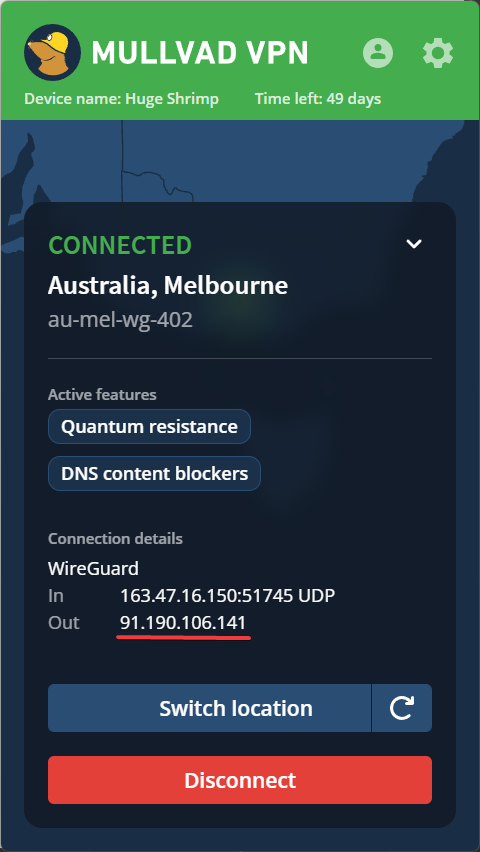 tmctmt's tweet photo. I can confirm that Mullvad's new mitigation (currently available on select servers) indeed fixes the IP position correlation flaw. https://t.co/aiDG5h0OrK