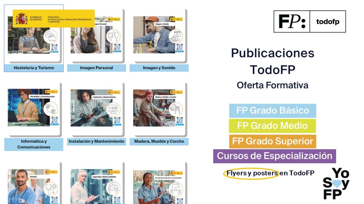 todofp's tweet photo. 📢¿Sabes que en Formación Profesional puedes elegir entre 192 ciclos formativos y 36 cursos de especialización? 
🔴Puedes imprimir los posters y flyers con la oferta formativa en #TodoFP #YoSoyFP
🔎 https://t.co/gJ4px2mlv1 https://t.co/I0505f5H59