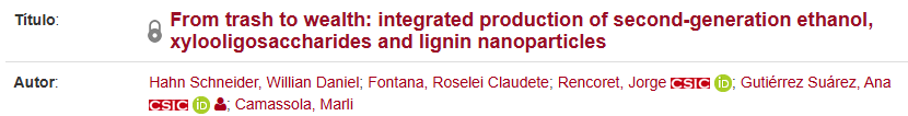 IRNAS_CSIC's tweet photo. Published article by @IRNAS_CSIC  and now available in our institutional repository, Digital_CSIC 
Título:  From trash to wealth: integrated production of second-generation ethanol, xylooligosaccharides and lignin...
Autor:  Hahn Schneider et al...
URI:  https://t.co/PlwOCEhM6W https://t.co/lxYcFpSWBV