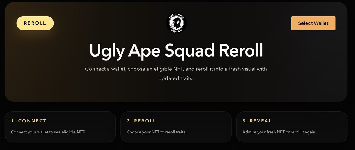 uglyapesquad's tweet photo. OFFICIAL PARTNERSHIP ANNOUNCEMENT Ape Squad, this one’s HUGE   We just locked in a fire partnership with @The_FoxClub 
  and their brand-new Trait Re-Roll site is LIVE for Ugly Ape Squad holders RIGHT NOW!  Tired of the same old traits? Refresh your Ugly Ape with fresh visuals, rare traits, and next-level swagger in seconds.   READY TO UNLOCK GOD-TIER UPGRADES? Smash the link and go full beast mode: https://t.co/1JHwpj3AU6 Connect your wallet → Select your Ugly Ape → HIT REROLL and watch it EVOLVE into an absolute UNIT with insane new traits!  The squad is about to go absolutely nuclear with these glow-ups  LFG — every Ugly Ape is about to hit legendary status!