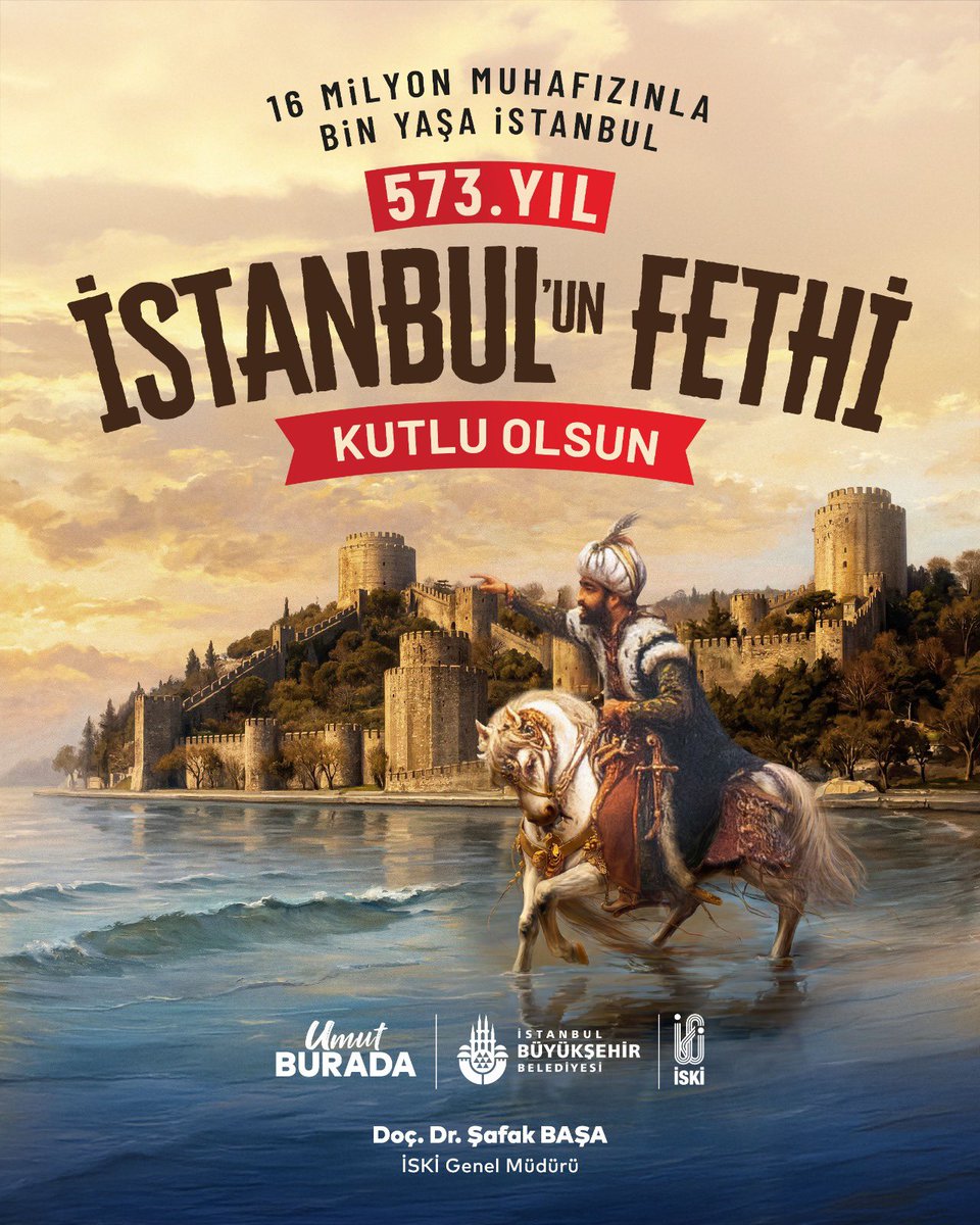 SafakBasa's tweet photo. İstanbul’un Fethi’nin 573. yılı kutlu olsun. ✨
Dünya'nın en güzel şehri İstanbulu bizlere miras bırakan Fatih Sultan Mehmed Han’ı ve fetih kahramanlarını rahmet ve minnetle anıyorum. https://t.co/nl0iQFbKcR