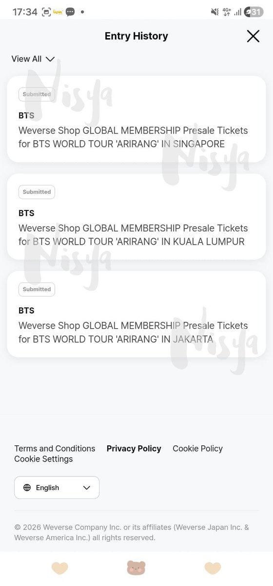 1395zip's tweet photo. open rent membership for presale bts arirang tour

‼️1 acc limited to 1 person only
📝1 acc can buy up to 4 tix/day

- singapore: avail 2 accs
💸idr 100k/acc for 2 days

- kuala lumpur, bangkok: avail 1 acc
💸idr 100k/acc for 2 days

dm if interested

🔖want to rent wts wtr https://t.co/zZnZvvlzYR