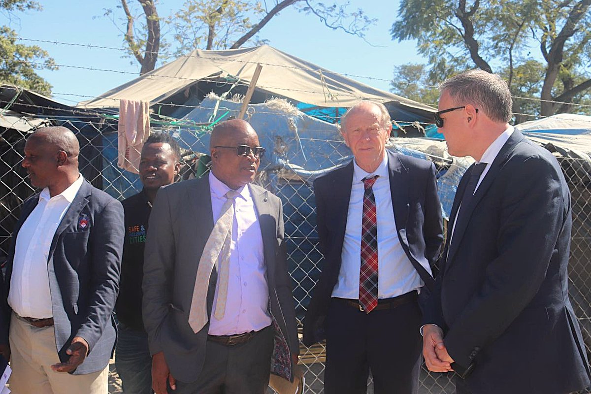 SwissEmbZim's tweet photo. 🇨🇭🇿🇼 Ambassador Stéphane Rey joined Bulawayo Mayor Senator @DavidColtart &amp; partners to tour the Highlanders Safe Market site, where Switzerland is supporting a USD200,000 to the @CityofBulawayo upgrade to improve safer, dignified &amp; resilient trading spaces for informal traders. https://t.co/HMFzElgqi3