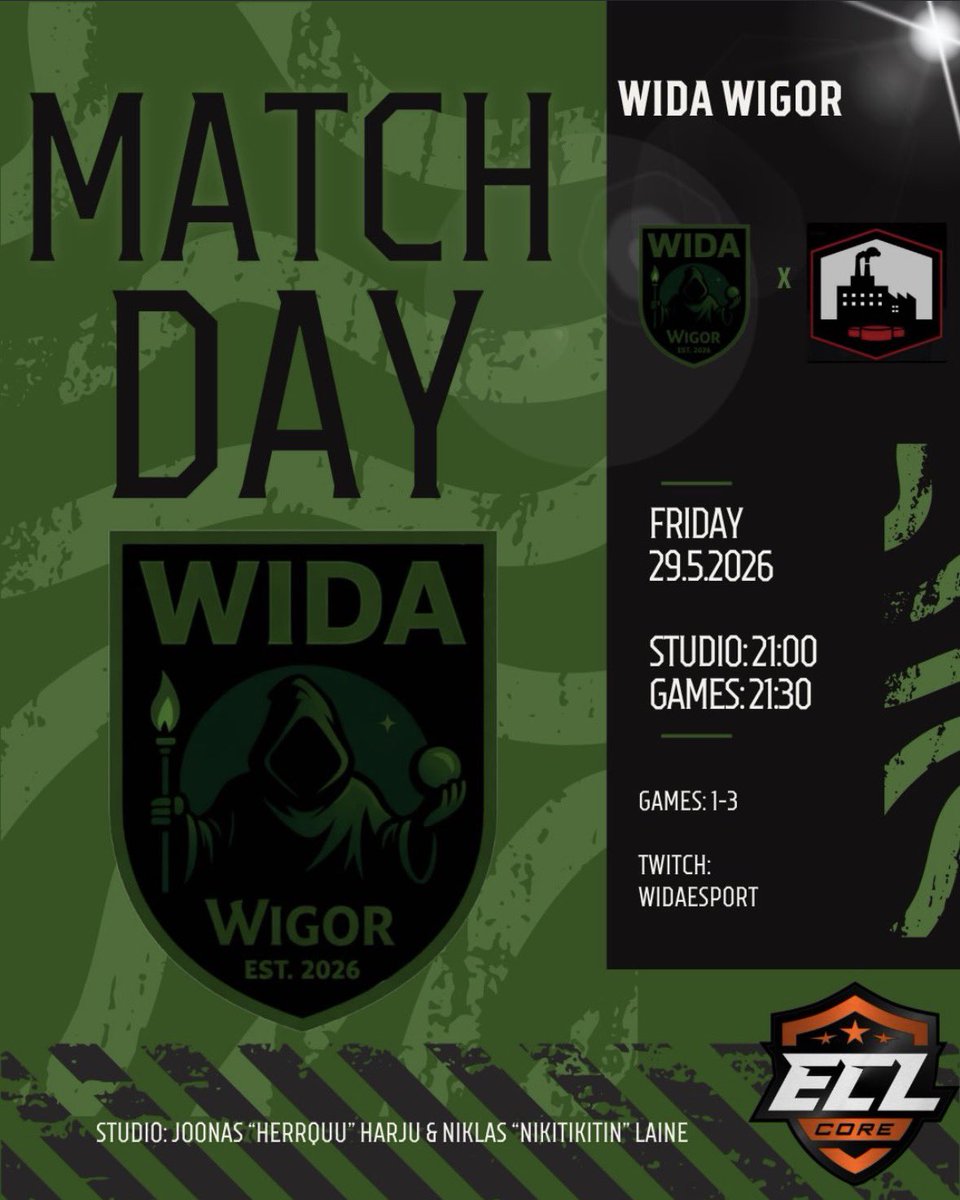 widaesport's tweet photo. PLAYOFFS💚🤍

Wida Wigor start their ECL 26’ Spring - Core playoff journey against HC Palosaari tonight.

Games 1-3.

Studio starts at 21:00
Games start at 21:30

https://t.co/PCqNA8dheZ

@SportsGamerGG
#VivaLaWida
#ECLCore
#ECL
#NHL26 https://t.co/x8YuHhpZ0T