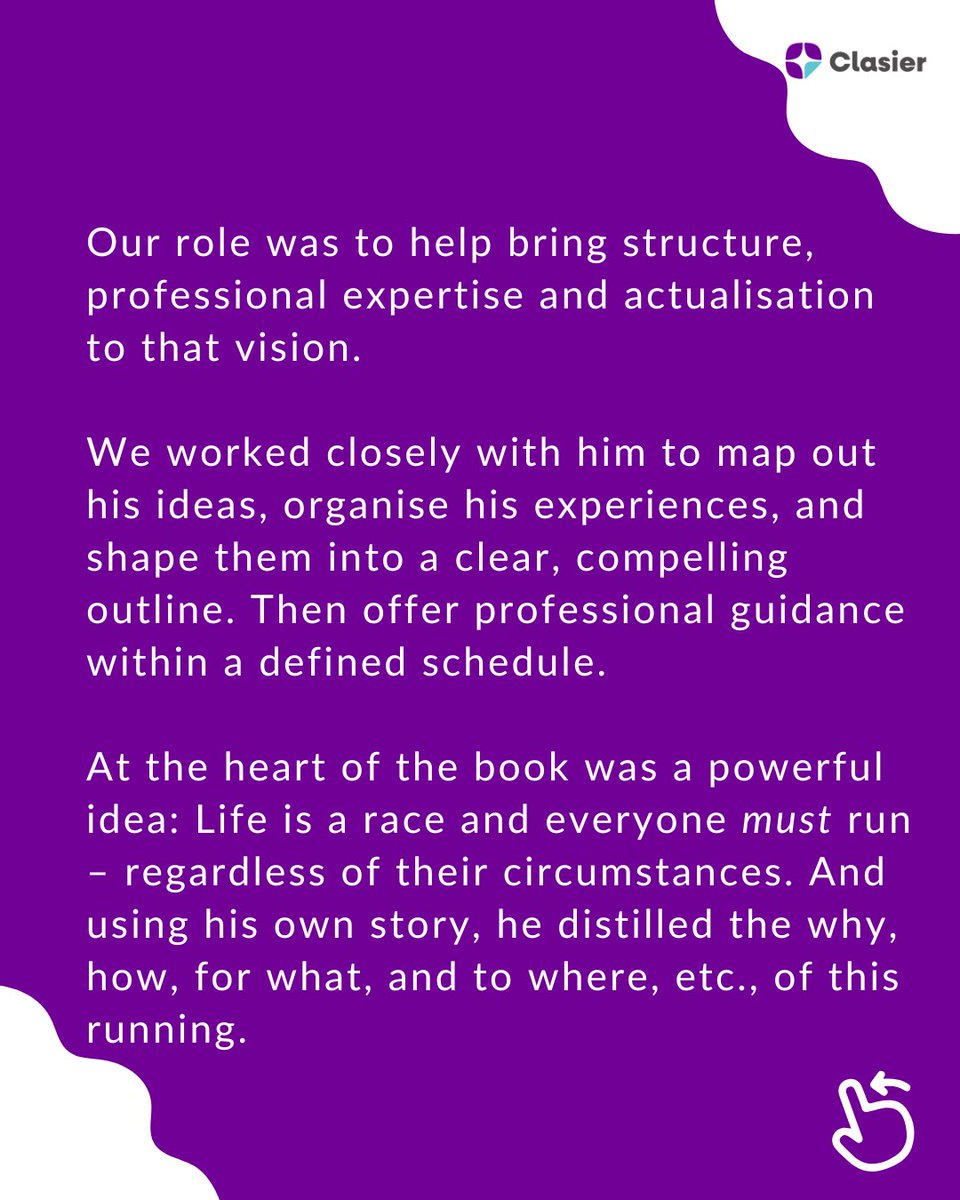 ClasierPub's tweet photo. Over time, people kept coming to him for guidance. And it became clear that his story needed to exist in a form that could reach more people, beyond one-on-one and small group conversations.
That is where we came in.

We worked with him to structure his ideas, refine his message https://t.co/ScyCN1Jwdl