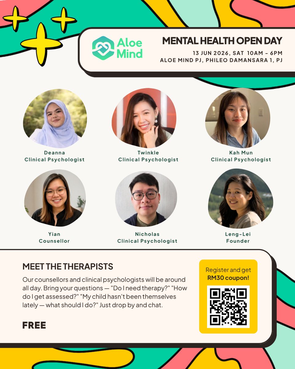 Aloe_Mind's tweet photo. 💬 And of course, our team will be around all day for a casual chat. Ask us anything — about therapy, about assessments, about where to even start. No pressure! https://t.co/CyiK4SOcXh