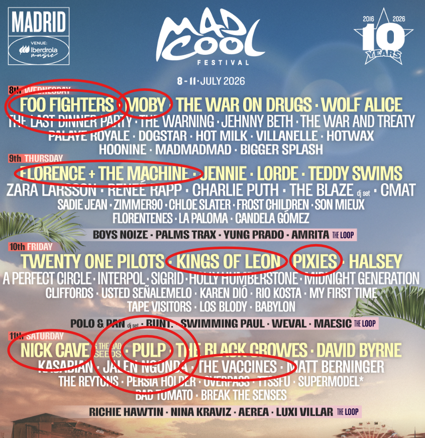 educarrizo's tweet photo. Hala que pasada!!! PULP, Foo Fighters, Pixies, kings of lion, the vaccines... y alguno mas que también vería.
El ultimo festival al que fui fue Benicasim 99 pero, que tentación. https://t.co/8Rvngvl5D6