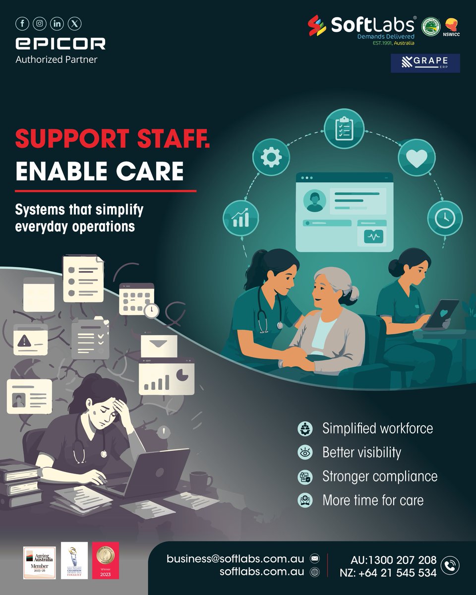 SoftLabs11's tweet photo. Your care staff weren't hired to manage paperwork.

Connected aged care solutions help reduce admin burden, improve visibility, and support better care outcomes.

Book a meeting: https://t.co/rpLbf8QLL3

#AgedCare #SoftLabs #CareTechnology #DigitalTransformation https://t.co/jGMn7fNFiC