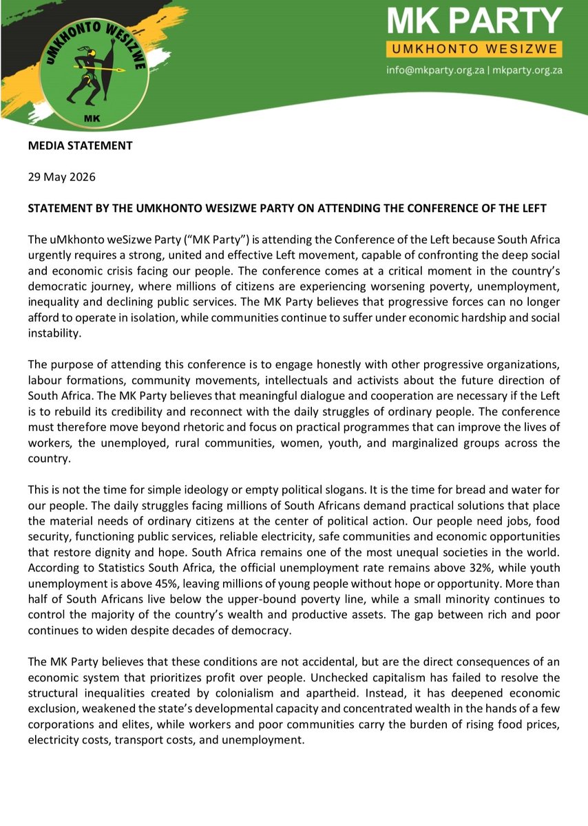uMkhonto WeSizwe Party (Official) tweet media