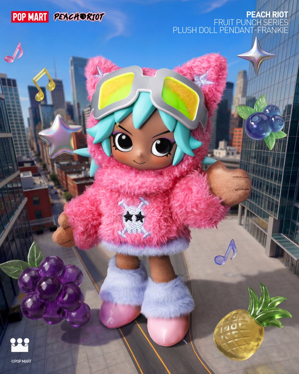 POPMARTGlobal's tweet photo. Soft like fruit candy… until it isn’t.

Bright, loud, and impossible to ignore. 🍓💥

#POPMART #PeachRiot #FruitPunch #Plush #Poppy #Gigi #Frankiee https://t.co/AAs3g3qOSh