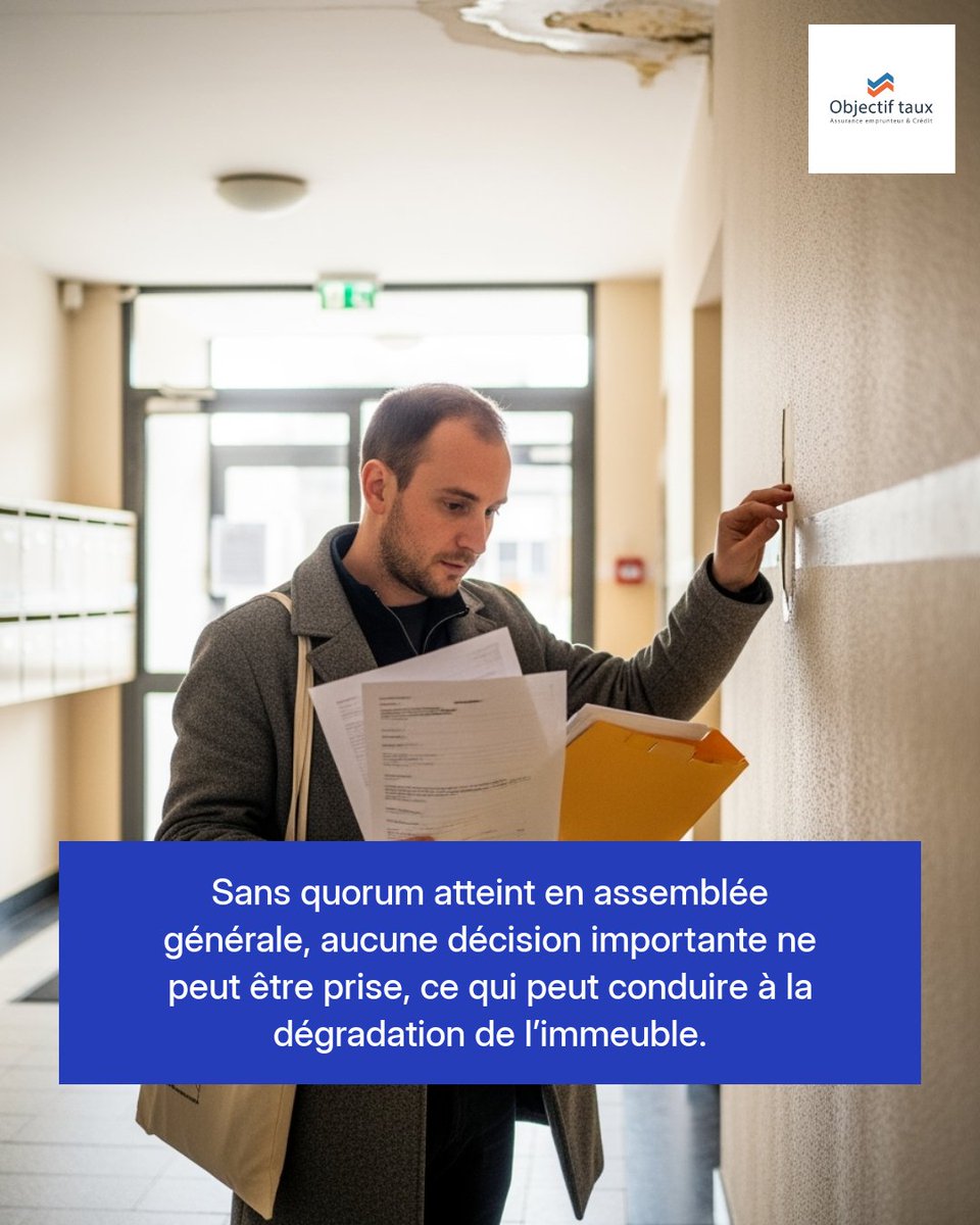 objectif_taux's tweet photo. Avant d’acheter en copropriété, les procès-verbaux d’assemblée générale en disent souvent plus que l’annonce. 🔍 Une copropriété qui ne réunit pas assez de présents se retrouve incapable de trancher sur l’entretien, et le bâtiment s’abîme à force de reports. 🏠 Regardez (1/2) https://t.co/yRDkSrU4Zt