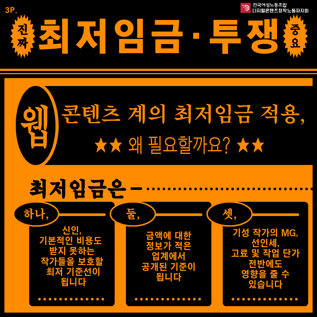 dcfu2018's tweet photo. 웹 콘텐츠계의 최저임금 적용, 왜 필요할까요?
궁금한 점을 모아모아 카드뉴스로 전달드립니다! https://t.co/e1pZUA6NIE