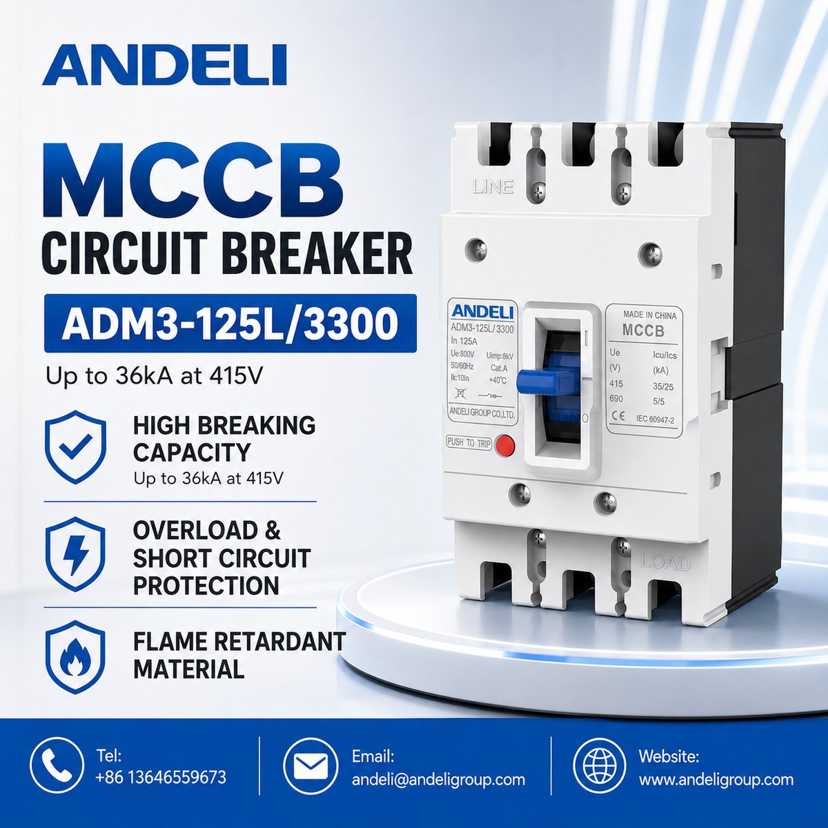 _AndeliGroup's tweet photo. ⚡ ADM3 Series MCCB helps protect electrical systems from overloads &amp; short circuits. High breaking capacity and reliable performance for industrial &amp; power distribution projects.

📩 andeli@andeligroup.com
🌐 https://t.co/yTcNM3qQQY

#andeli #mccb #circuitbreaker #switchgear https://t.co/erThFT2rmU