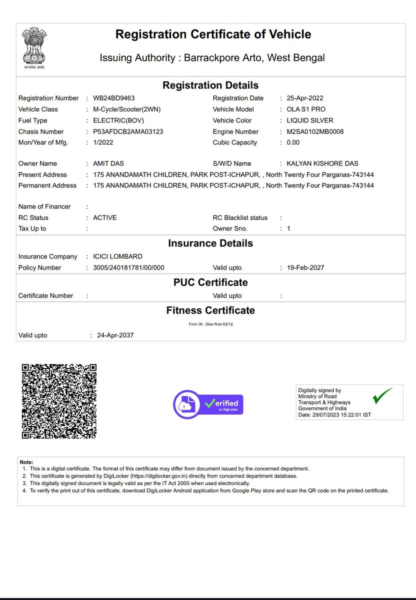 amitdas1982's tweet photo. @OlaElectric @bhash
Very frustrated with ola service. I booked ola S1 PRO 1st Generation before their launch in 2022. Now your Barasat, West Bengal service centre told me that there is a battery problem and I have to wait for 6 months to get it repaired. #avoidola Soham8597134135 https://t.co/8zgg6OaLHk