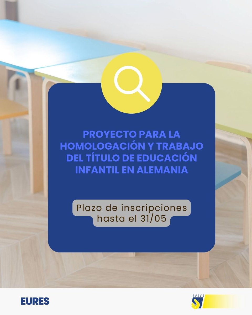 SAEmpleo's tweet photo. 🚀 ¿Tienes el título de Educación Infantil y quieres trabajar en Alemania? 🇩🇪

Curso de alemán GRATIS hasta B2, ayudas de movilidad y homologación, viaje financiado y salario desde 2.600€/mes

📅 Solicitudes hasta el 31 mayo 2026

Toda la info aquí🔗 https://t.co/I2drntf8iT https://t.co/HIeOLZV1F9