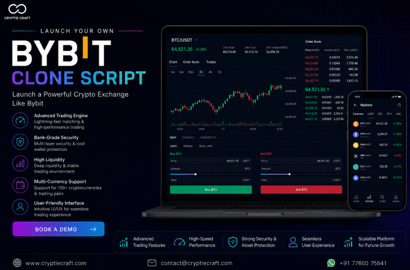 Cryptiecraft's tweet photo. Launch a high-performance derivatives crypto exchange with the Bybit Clone Script! 

Build a secure, scalable trading platform with advanced features, fast transactions &amp; seamless UX with Cryptiecraft.

Perfect for startups entering the Web3 market. 

🔗 https://t.co/PGmwlpxdz7 https://t.co/ckY8Pxu7sZ