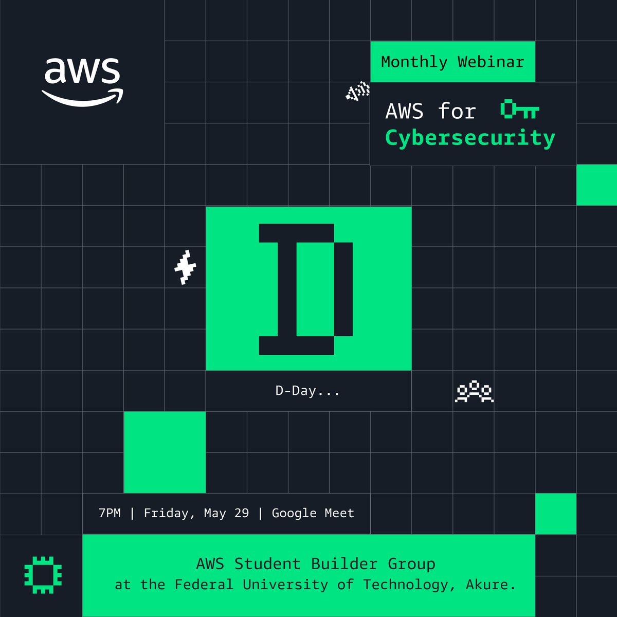 AWSFUTA's tweet photo. It's D-DAY, BUILDERS! 

Say no to security misconfigurations, IAM confusion and unsecured workloads

📅 Today
⏰ 7:00 PM WAT
📍 Google Meet

Don’t miss out, see you there 🔥
🔗 https://t.co/RQlWEdl5Fr

#AWSsbgl #CyberSecurity #AWS #FUTA #Builders https://t.co/0ddlasxKYL