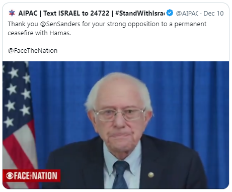 SatinaLamore's tweet photo. Bernie Sanders will be remembered as a coward and a grifter who made a career out of moral grandstanding and virtue signaling.

He's so dismissive of a one-state solution.  But of course, he's ALWAYS maintained (even recently) that Israel must exist as a "Jewish state".  The very notion of a "Jewish state" is racist and undemocratic, which is all you need to know about him.

It's why you have the likes of AIPAC thanking him.