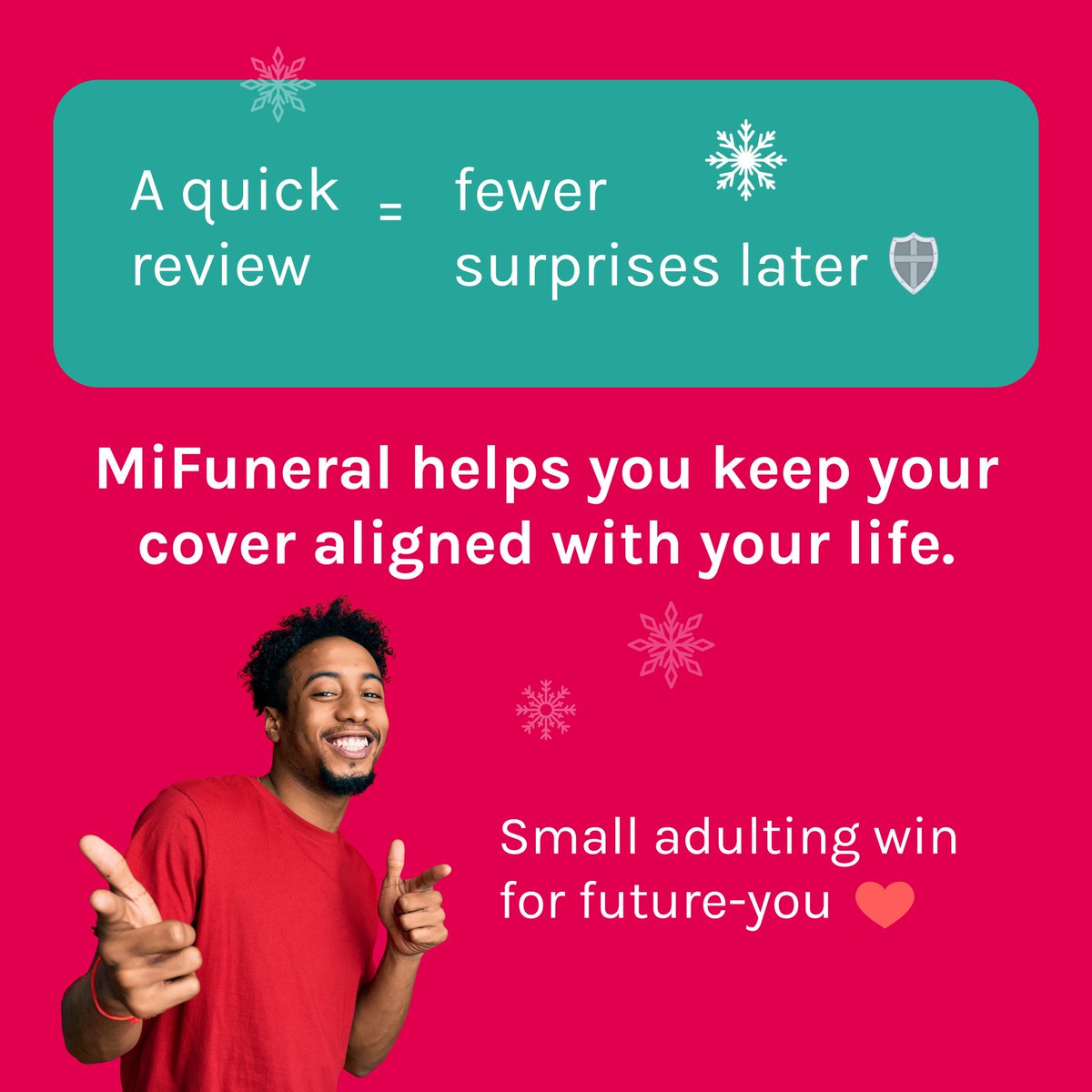 miwaylife's tweet photo. Winter is that quiet season where life slows down… and suddenly you start thinking about all the adulting things you’ve been avoiding...
One of the most important? Your funeral cover.

It might not feel urgent today, but costs, responsibilities, and life circumstances change over time - and your cover should change with it. A quick winter review helps make sure your plan still protects the people you love, when it matters most.

Because adulting is already a scam… at least this part can be sorted early 

https://t.co/UVAFaBAbTV