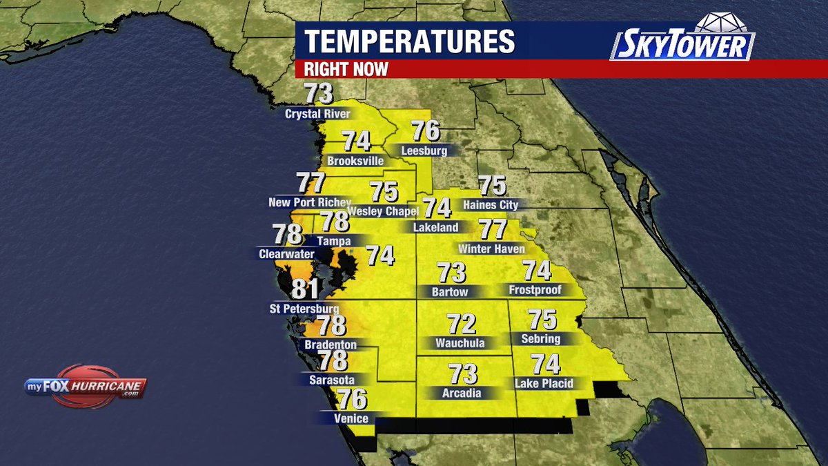 DaveOFox13's tweet photo. Here are your 4am temperatures. Tune into Good Day Tampa Bay for your forecast. https://t.co/1LezBr38SD