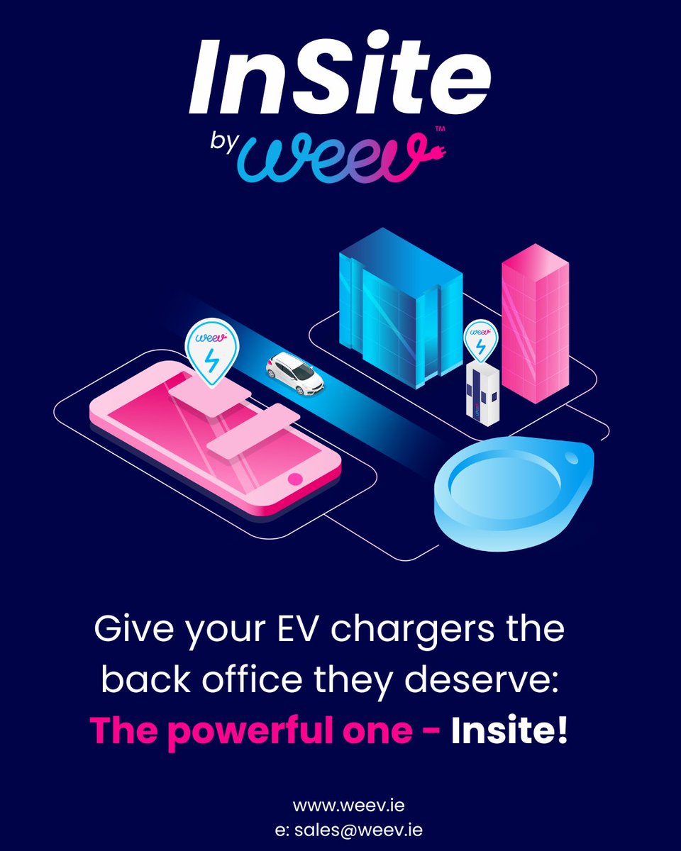 weevcharging's tweet photo. If managing your workplace chargers feels harder than it should, it’s time to discover Insite by Weev ⚡

Cost Effective Charging |  24/7 Monitoring | Reliable EV Charging | 

Talk to Weev to learn more, email sales@weev.ie https://t.co/txG1VcbtyV