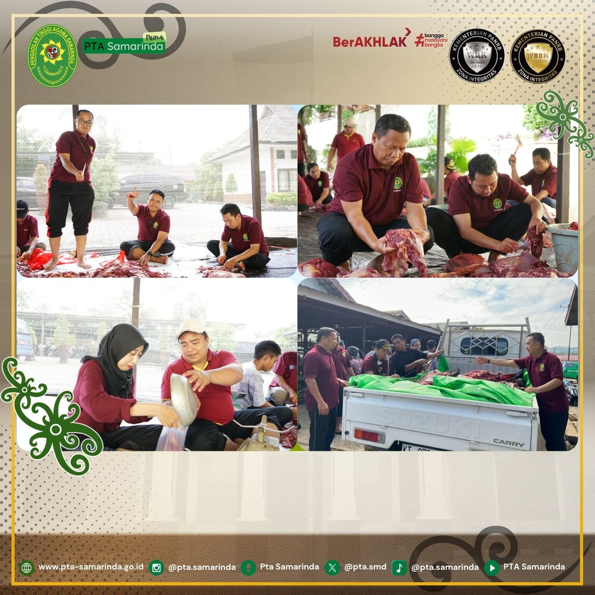 ptasmd's tweet photo. Pada hari kamis tanggal 28 Mei 2026, Pengadilan Tinggi Agama Samarinda melaksanakan kegiatan penyembelihan hewan qurban dalam rangka memperingati Hari Raya Idul Adha 1447 H.

#ptasamarinda
#PTASamarindaPRIMA

Adm I.Y https://t.co/VV01I3hTlD