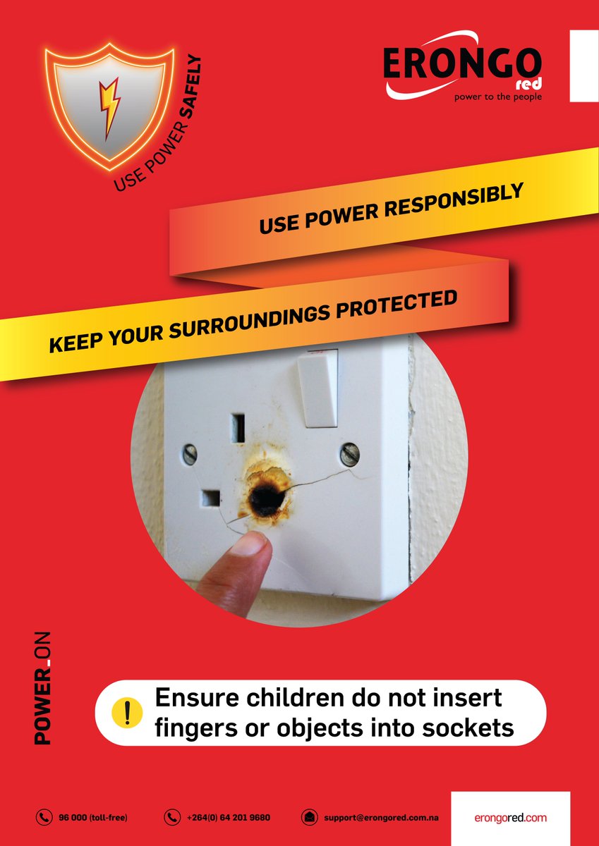 Erongo_RED's tweet photo. Uncovered or damaged sockets pose serious risks, especially to children.
Always supervise and use proper safety covers. 

#ChildSafety #ElectricalSafety #SafeHomes #ErongoRED https://t.co/IDgQYRbmdr