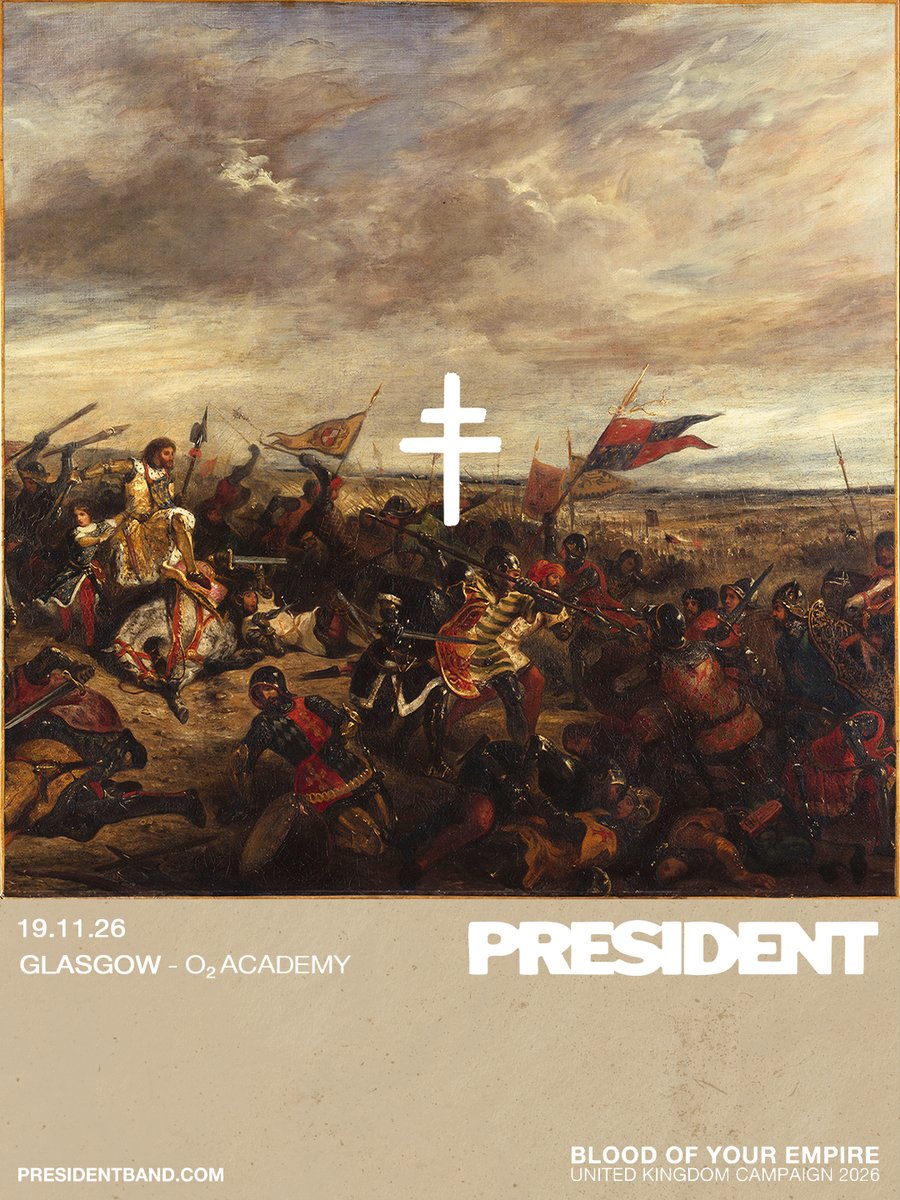 O2AcademyGla's tweet photo. President will bring their 'Blood Of Your Empire' campaign to #O2AcademyGlasgow Thursday 19 November.
Tickets on sale NOW-https://t.co/537jEaPISG https://t.co/a3V5lQAaSy