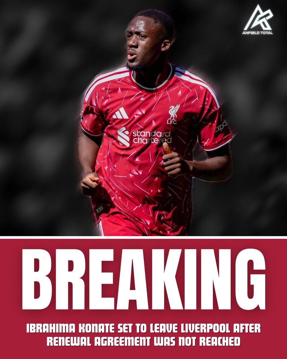 AnfieldTotal_'s tweet photo. ✍🏻❌ Ibrahima Konaté is expected to leave Liverpool this summer after talks over a new contract failed to reach an agreement, @JacobsBen &amp; @Alex_Crook. https://t.co/xIRogTgxXg