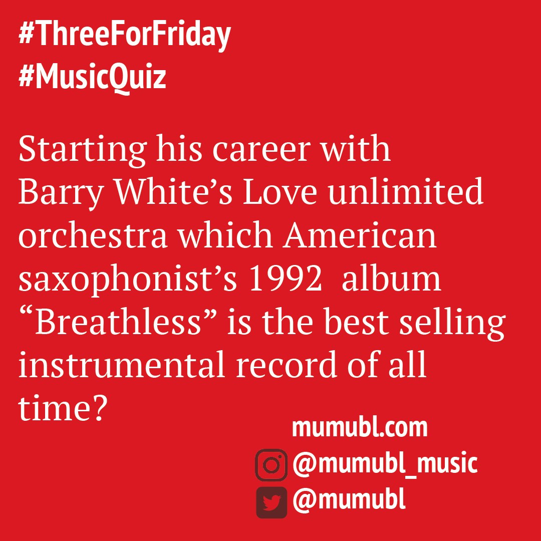 Mumubl's tweet photo. This week saw the death of jazz #saxophone legend Sonny Rollins and inspired by him we're taking a look at the more chart friendly inclusions of the #sax on this weeks #threeForFriday #music #quiz
Answers in the comments if you know! https://t.co/huzMbhtTlA