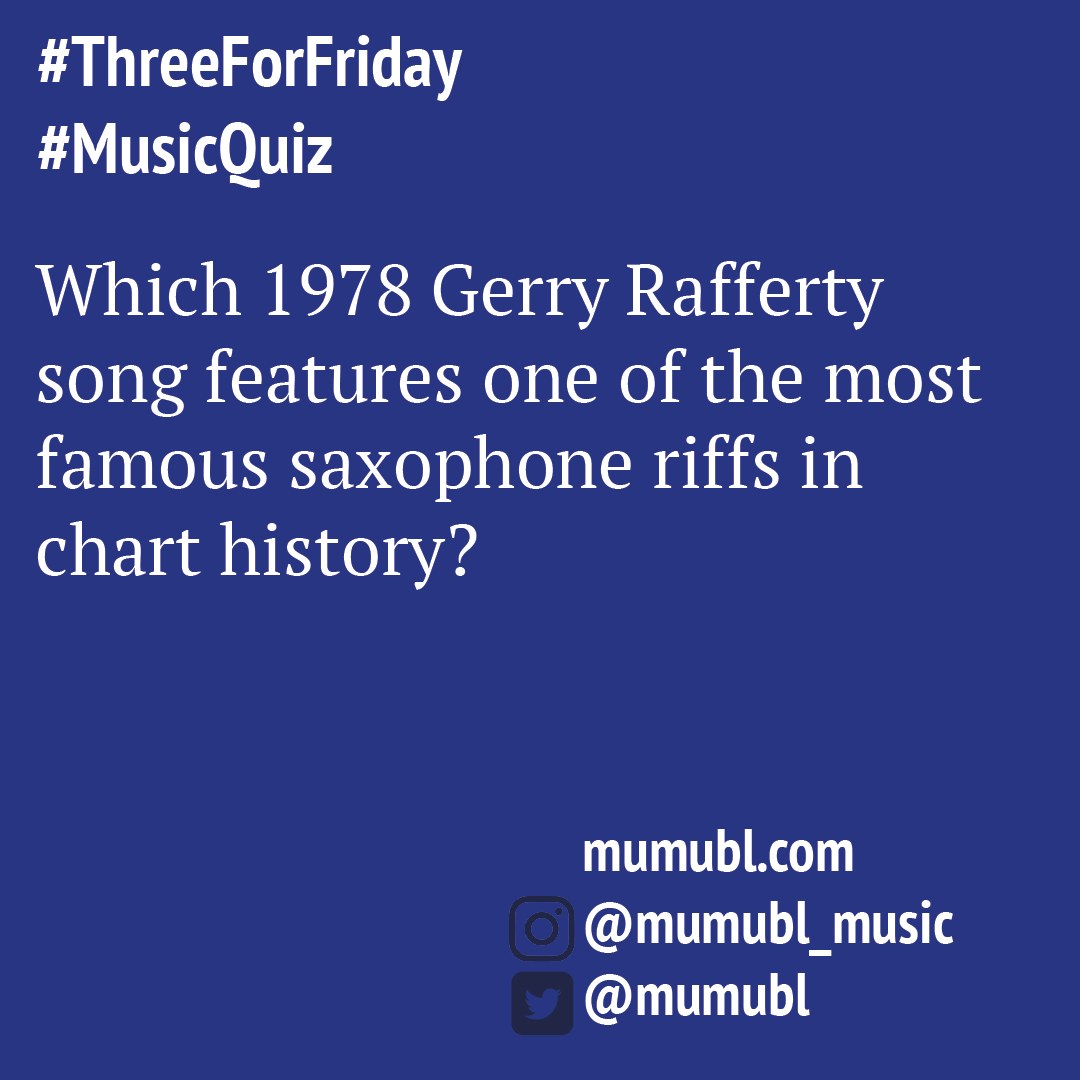 Mumubl's tweet photo. This week saw the death of jazz #saxophone legend Sonny Rollins and inspired by him we're taking a look at the more chart friendly inclusions of the #sax on this weeks #threeForFriday #music #quiz
Answers in the comments if you know! https://t.co/huzMbhtTlA