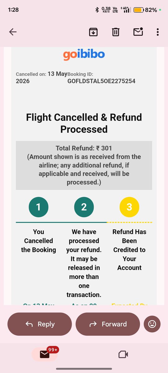 KumarAdity54422's tweet photo. @GoibiboSupport Booking id -GOFLDSTAL5OE2275254
Mob no- 9541594950
Why my amount refunded is 301 my total refund amount is 2217 my amount is less than tha airline refund pnr is IDRQVJ https://t.co/Ql7P8rWMvc