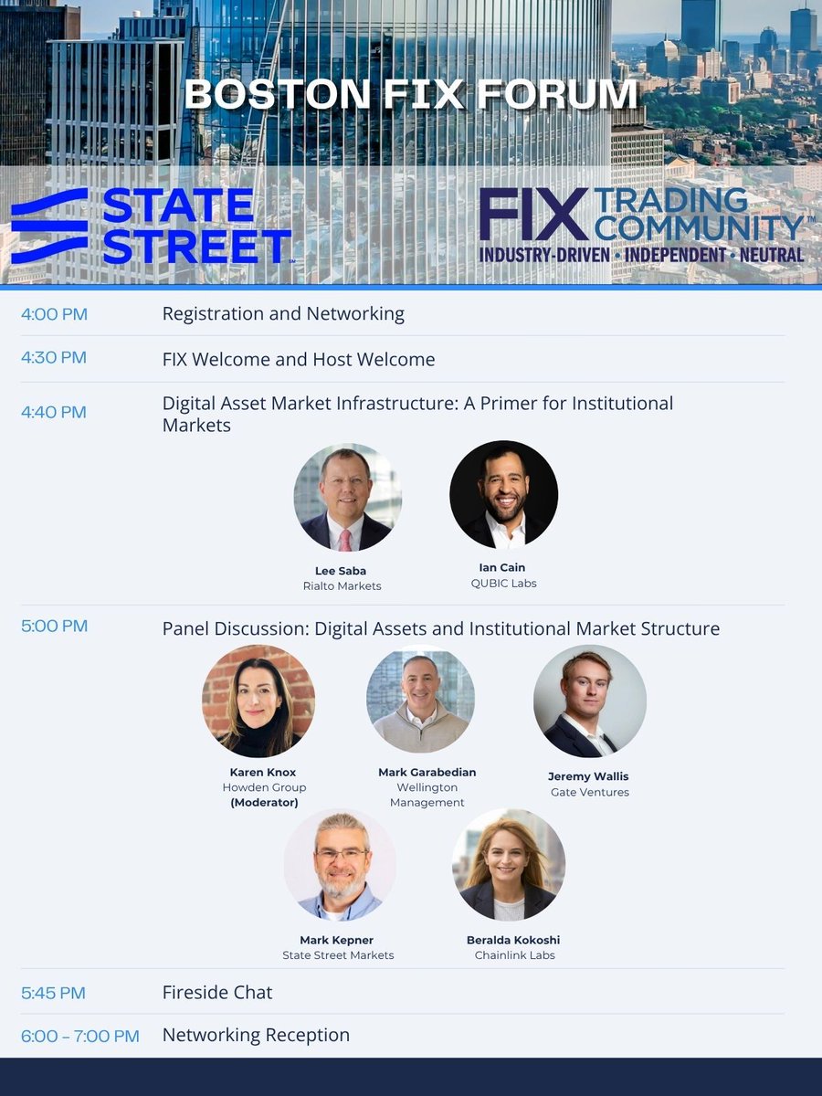 gate_ventures's tweet photo. Our partner Jeremy Wallis is representing Gate Ventures at the #BostonFIXForum on June 11! 

🎙️Panel Topic: Digital Assets & Institutional Market Structure — exploring how tokenisation and digital assets are transforming the financial landscape for institutional players.  

📅 Thursday, June 11, 2026 
📍 State Street, Floor 12, One Congress Street, Boston, MA 
Hosted by @StateStreet in partnership with @FIXTradingComm 

Register to attend 👉 https://t.co/QZLe0nq0d1