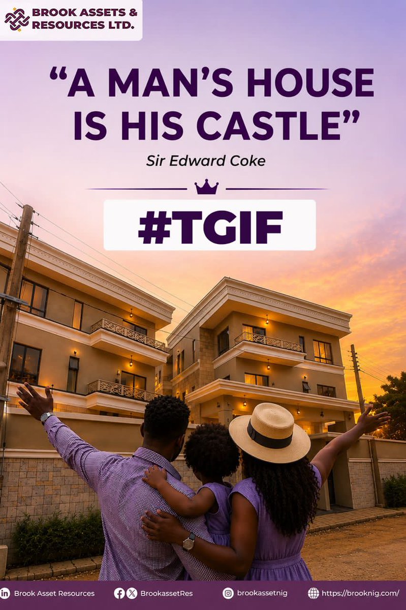BrookAssetsLtd's tweet photo. A home is more than a building, itโs comfort, security, and the foundation for lasting memories. ๐กโจ
This Friday, take a step closer to owning a space you can truly call your own.
Brook Assets & Resources Limited
#TGIF #BrookAssets #DreamHome #RealEstateNigeria #BetterLiving https://t.co/iex0zEK5yO