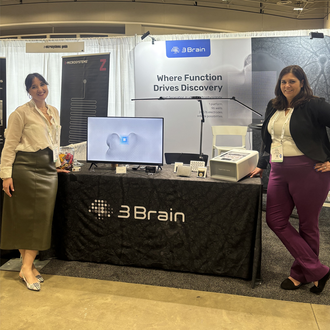3Brain's tweet photo. Last day at MPS World Summit 2026. Come find us before it's over!

What an incredible few days it's been. The conversations with researchers pushing the boundaries of microphysiological systems and human-relevant models have been genuinely energizing. This community never fails to inspire!

If we haven't connected yet, today is your last chance! Swing by Booth No. 404 to meet Antonella Di Bello and Brook Sweeten and let's talk about how 3Brain's CorePlate™ HD-MEA platforms can bring high-resolution, label-free functional readouts to your neuronal models — whether you're working with complex co-cultures or vascularized brain organoids.

We're here all day. Come say hi! 👋