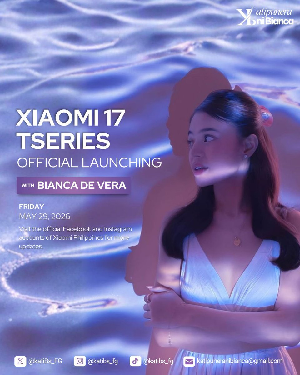 KatiBs_FG's tweet photo. Ready for a day of new discoveries and unforgettable memories? Catch #BiancaDeVera on the official launch of the Xiaomi 17 TSeries happening today at SM Aura. 🙌🏻

#KatipuneraNiBianca https://t.co/TQ5xjjroav