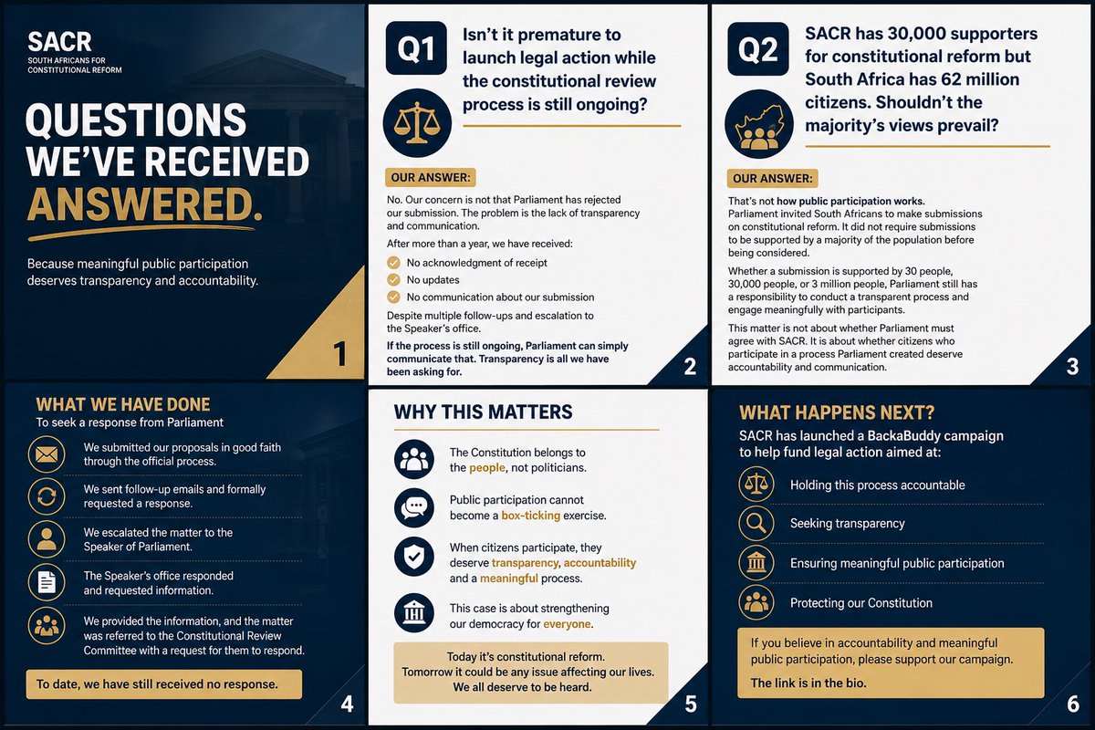 Princymthombeni's tweet photo. We’ve seen questions. Here are the answers.

We didn’t say we want @ParliamentofRSA to agree with us. We want transparency, accountability and meaningful public participation. https://t.co/dMFGo19jY6