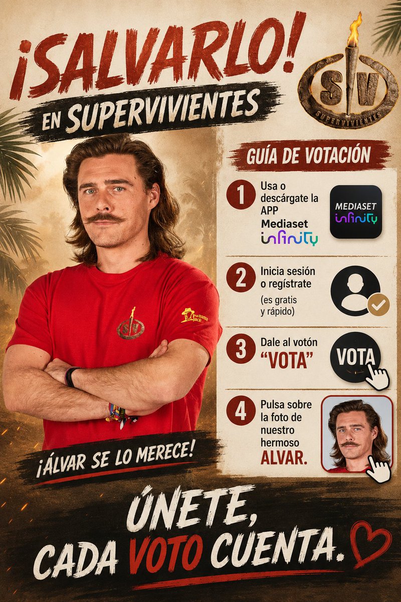 Letzia55's tweet photo. 🌴👏🏻Os voy a pedir a todos. Los que no queráis a Claudia en la final. Amigos, votad a SALVAR ALVAR. VOTEMOS la supervivencia, de montajes ya estamos hartos.🌴👏🏻 #SVGala13 https://t.co/ou1h1ZWFys