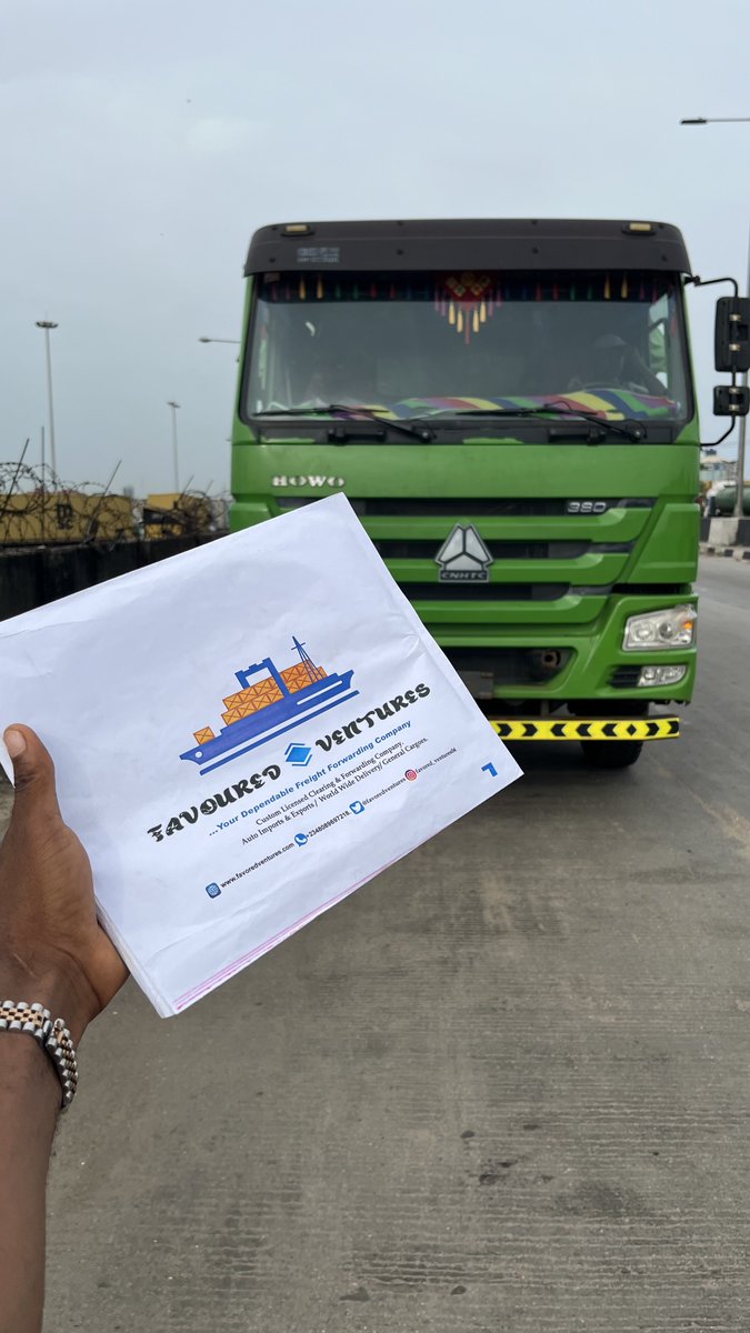 Favouredventure's tweet photo. Freshly cleared from the port  ₦4,500 reward goes to whoever can provide these details:

Which terminal was the truck cleared from? 

A: GRIMALDI Terminal
B: SALLAUM   Terminal
C: GRIMALDI Mile2 Terminal
D : APAPA ENL Terminal 

Drop the info and claim your reward(RT)🚢🤝 https://t.co/pj1Q02NnS1
