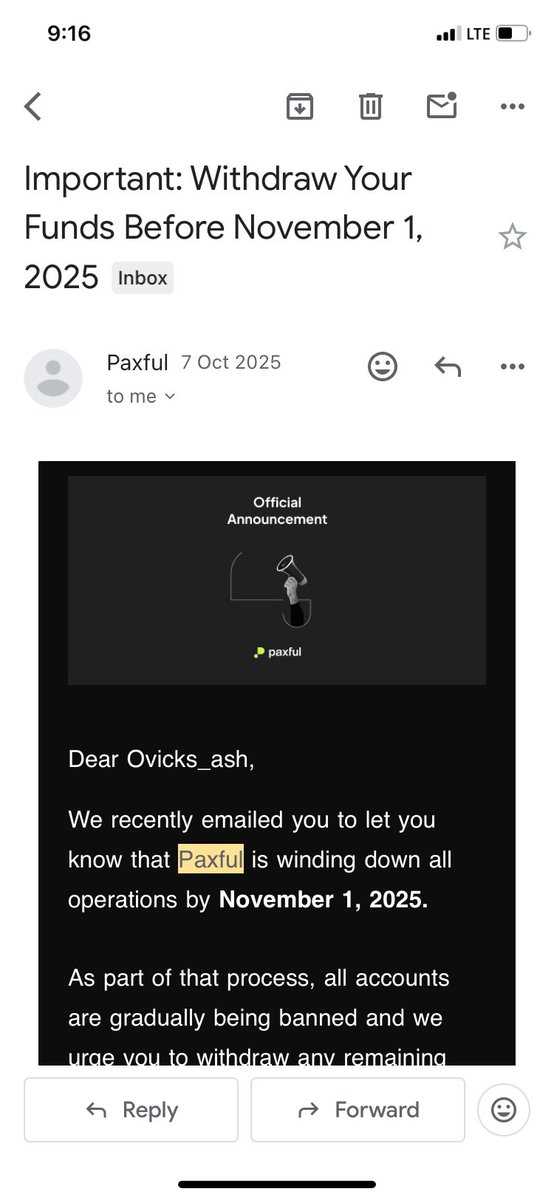 OvicksVisuals's tweet photo. Mine happened 10th of October last year. I had no foodstuffs and I was low on cash. I was checking my e-mail that night and I saw a mail from paxful saying I needed to remove the coin I had there. I quickly checked— I was surprised I had about 160$ https://t.co/YF6HE4h1GV